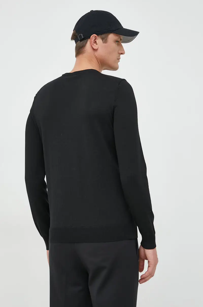 maglione in lana uomo Nero miniatura 3