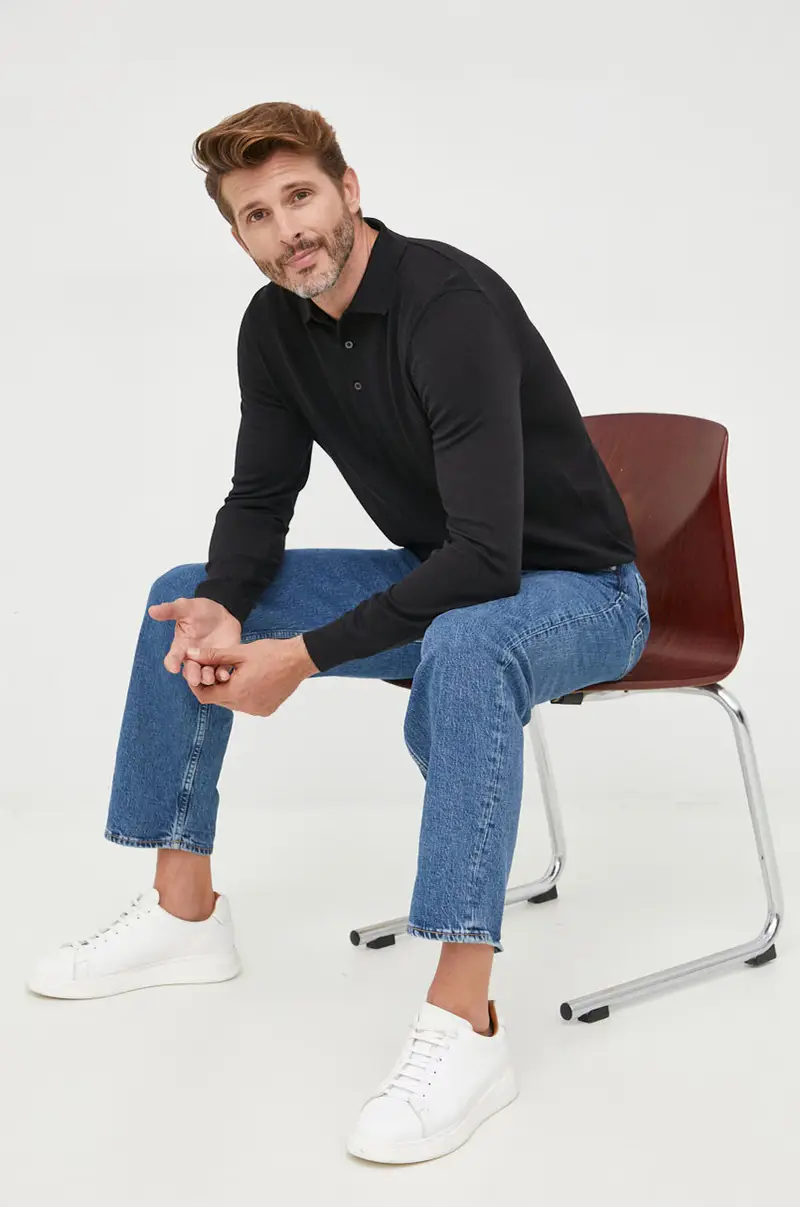 maglione in lana uomo Nero miniatura 2