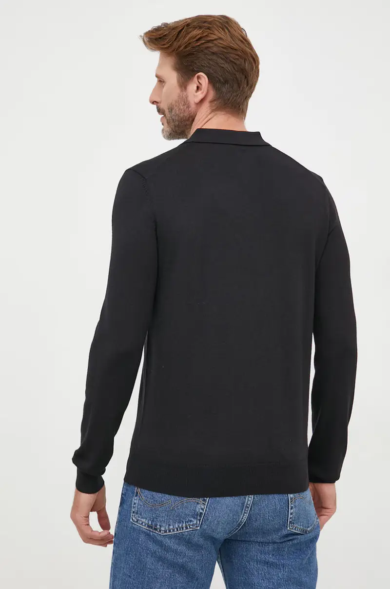 maglione in lana uomo Nero miniatura 3