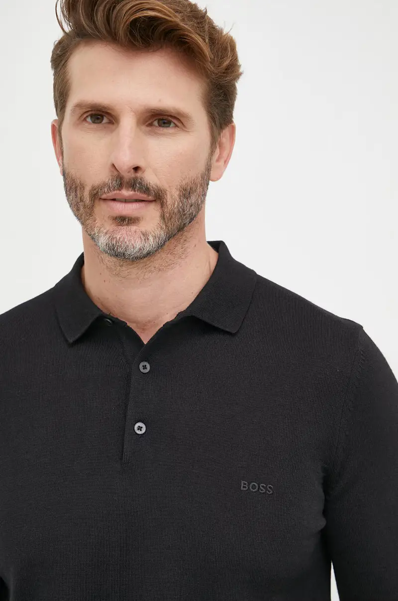 maglione in lana uomo Nero miniatura 4