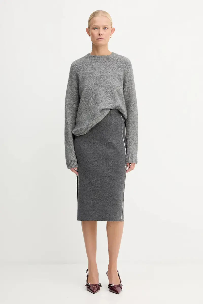 maglione in misto lana donna colore beige 50478315 Grigio miniatura 2