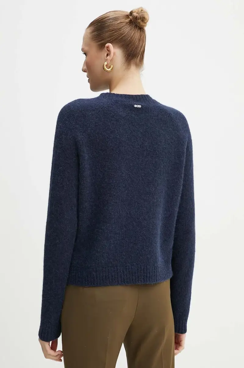 maglione in misto lana donna colore blu navy miniatura 3