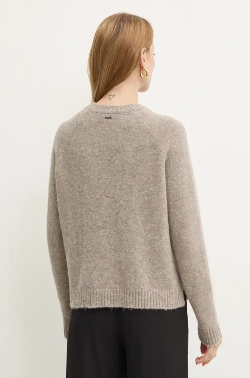 maglione in misto lana donna colore grigio Beige miniatura 3