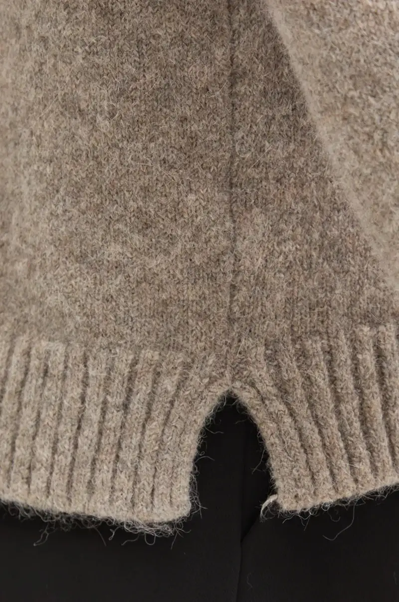 maglione in misto lana donna colore grigio Beige miniatura 5