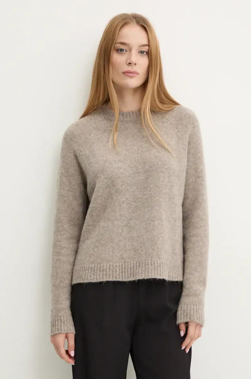 maglione in misto lana donna colore grigio Beige