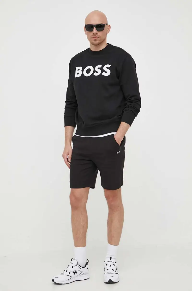 BOSS felpa in cotone BOSS ORANGE uomo Nero miniatura 2
