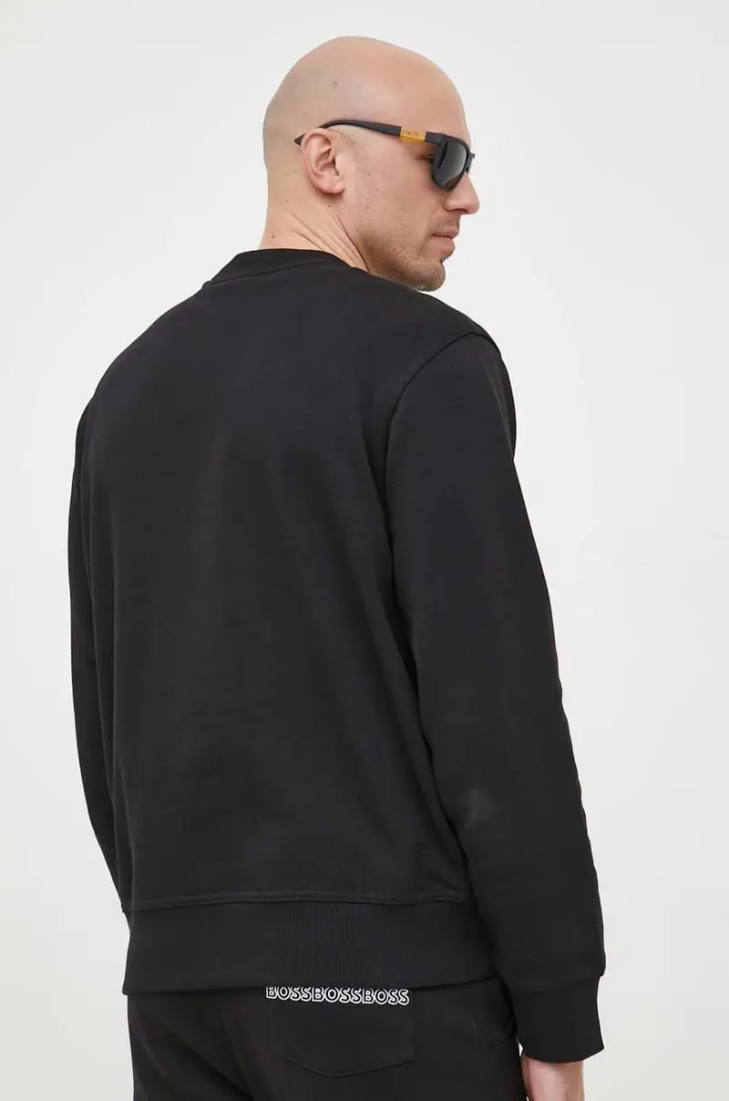 BOSS felpa in cotone BOSS ORANGE uomo Nero miniatura 3