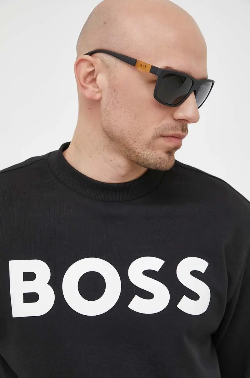 BOSS felpa in cotone BOSS ORANGE uomo Nero miniatura 4