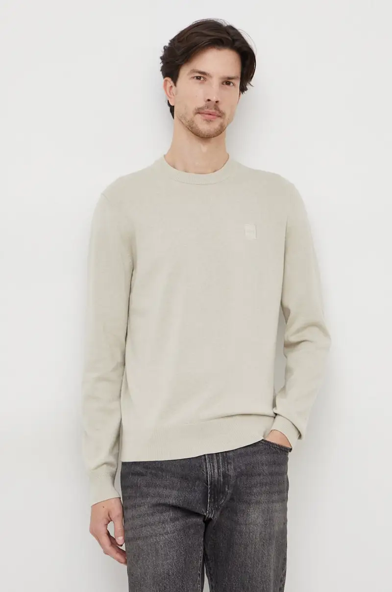 BOSS maglione con aggiunta di cachemire BOSS CASUAL colore verde 50471343