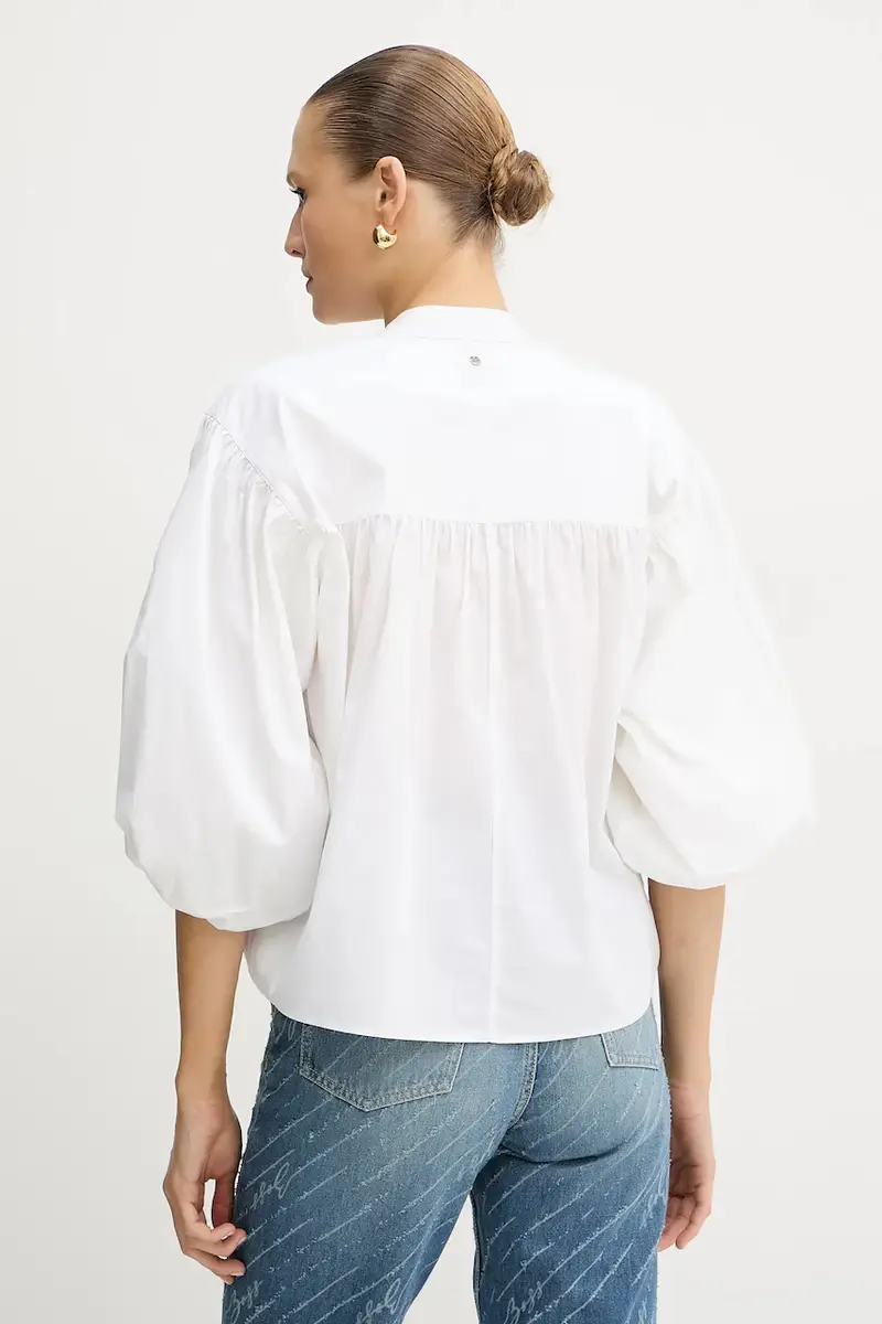 camicetta in cotone donna colore bianco 50552766 miniatura 3