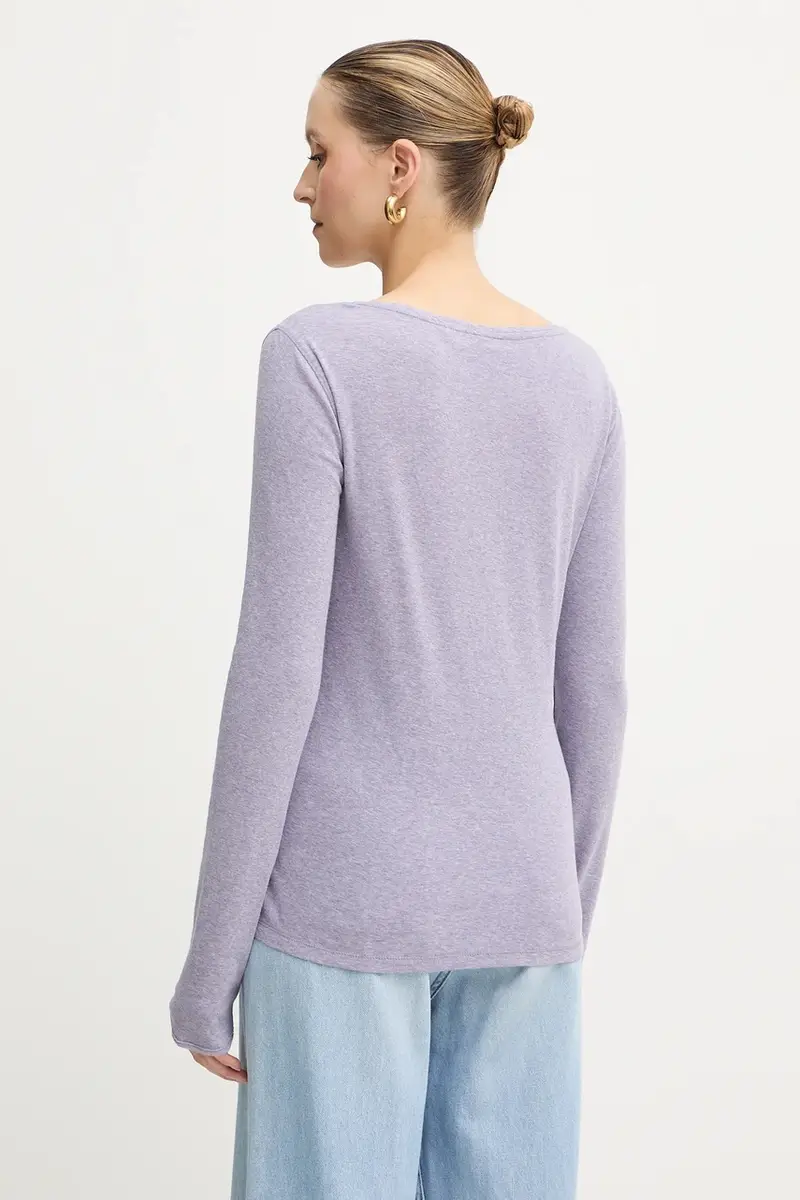 camicia a maniche lunghe 50542107 Violetto miniatura 3