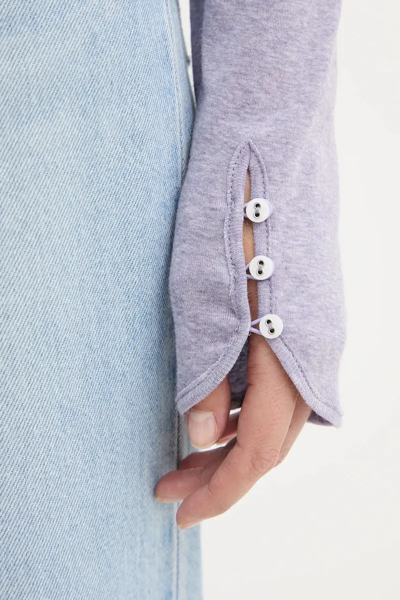 camicia a maniche lunghe 50542107 Violetto miniatura 5