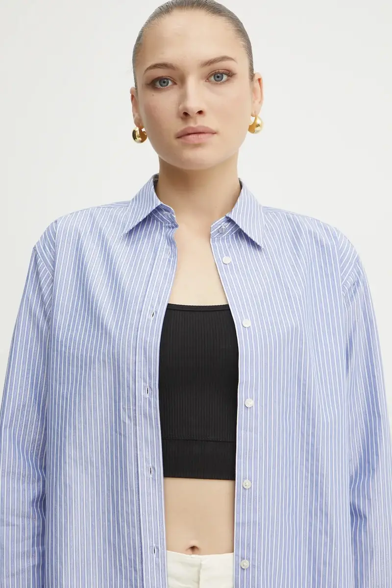 camicia donna colore blu 50531052 miniatura 4