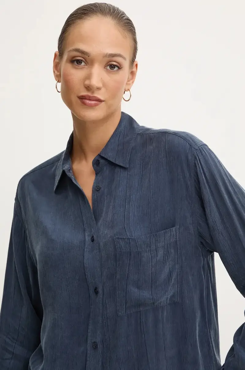camicia donna colore blu navy 50528399