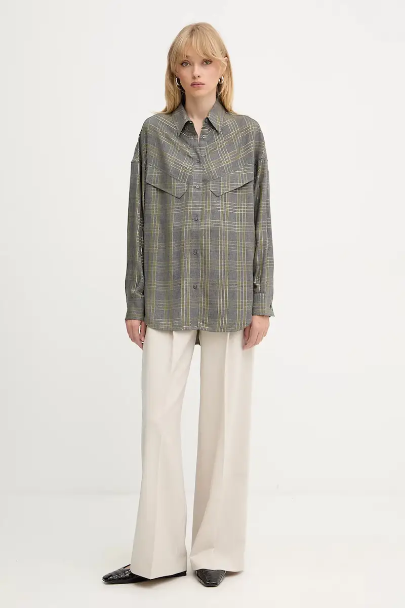 camicia donna colore grigio 50548656 miniatura 2