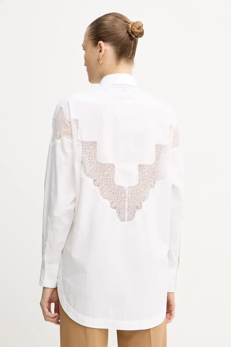 camicia in cotone donna colore bianco 50548385 miniatura 3