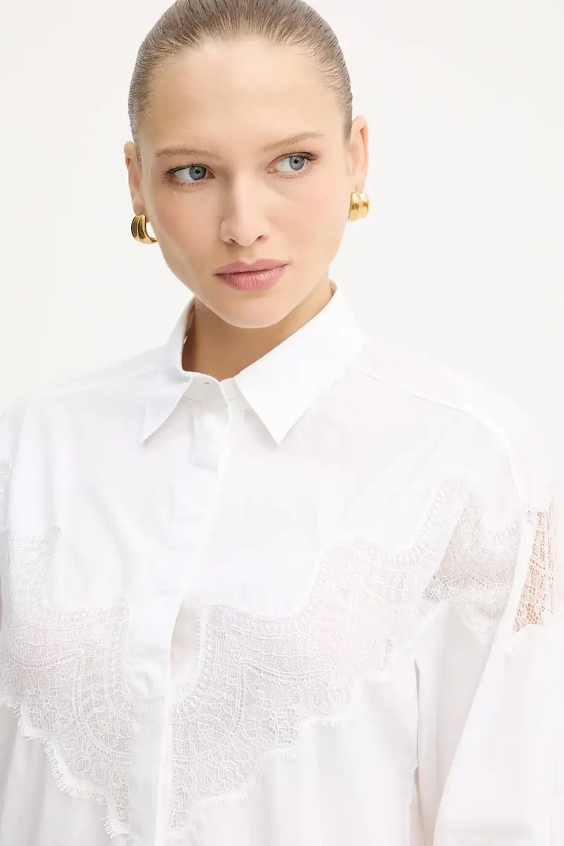 camicia in cotone donna colore bianco 50548385 miniatura 4