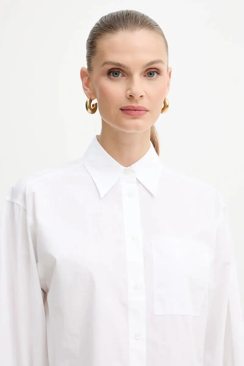 camicia in cotone donna colore bianco 50548402 miniatura 4