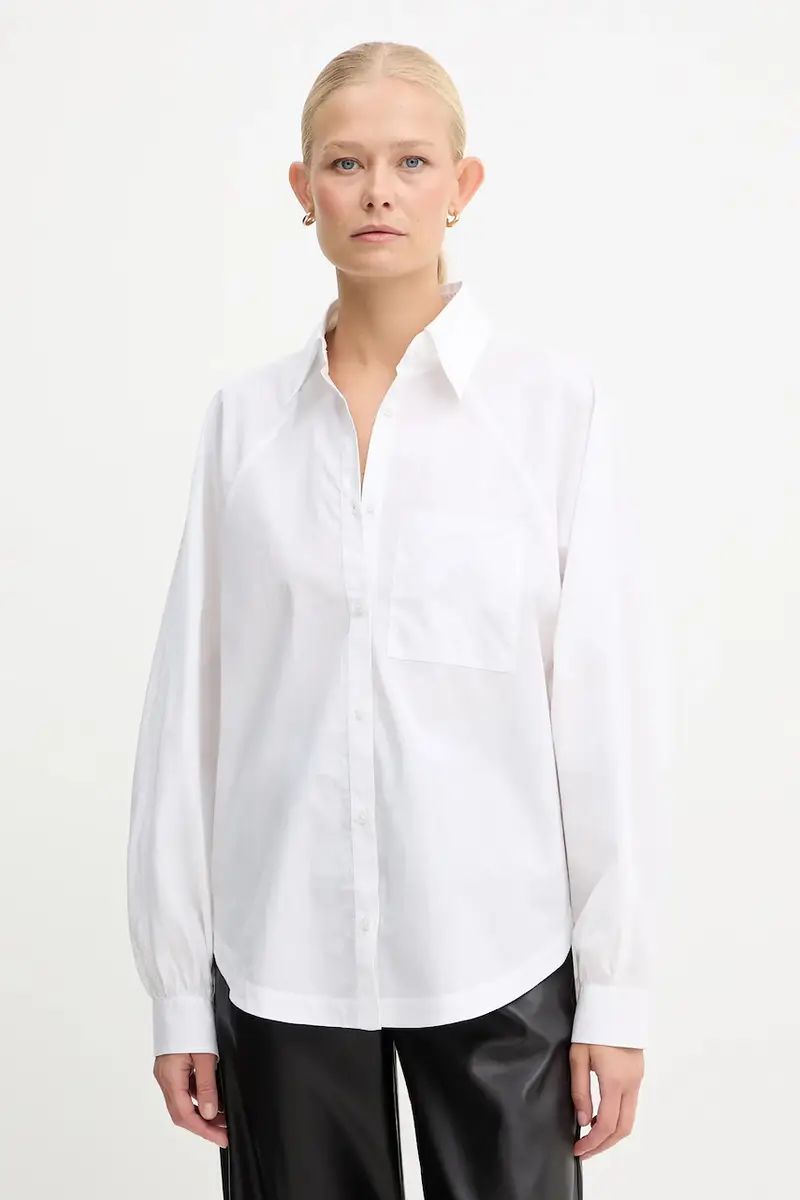 camicia in cotone donna colore bianco 50552163