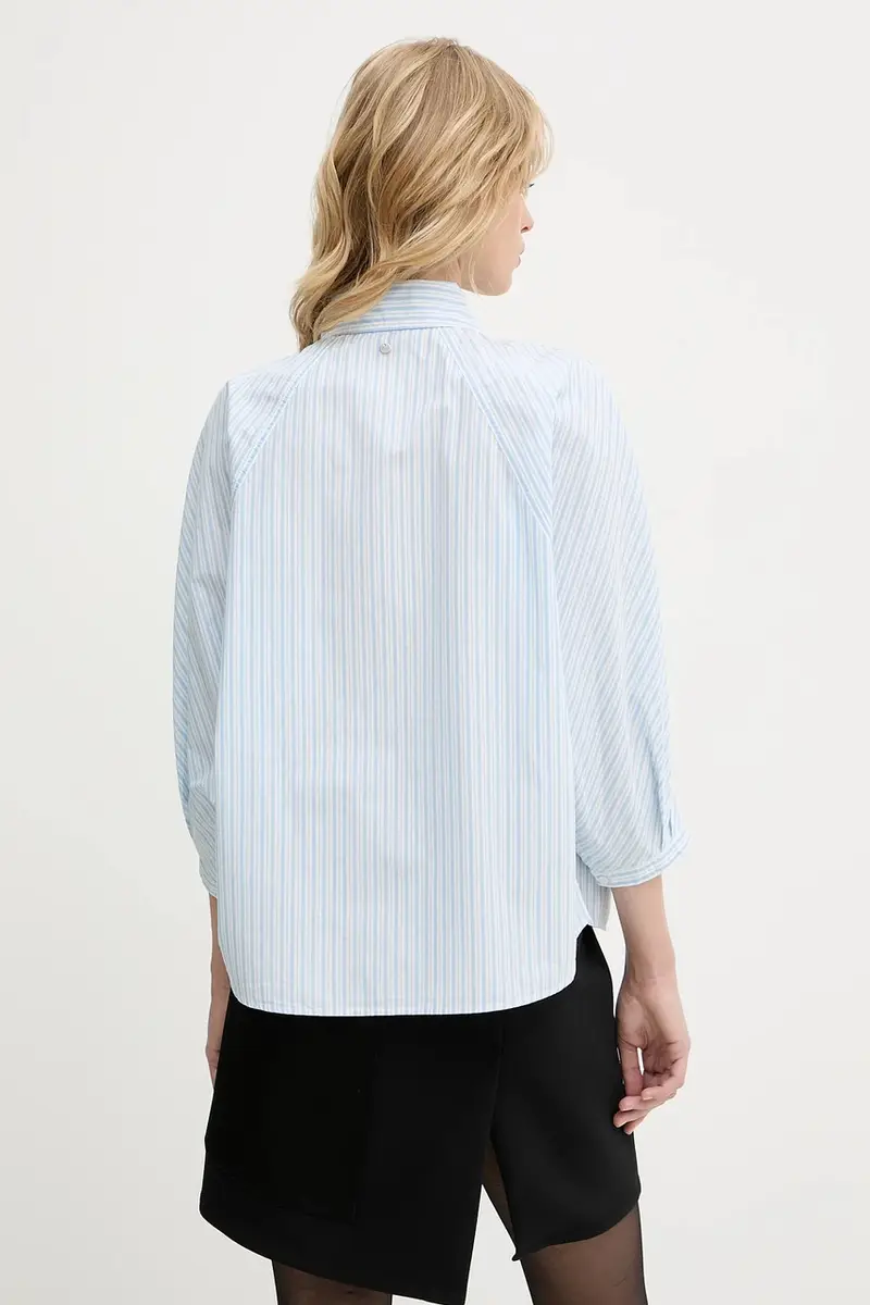 camicia in cotone donna colore blu 50543553 miniatura 3