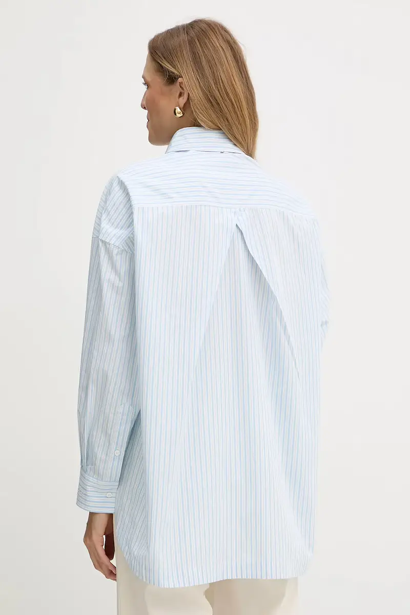 camicia in cotone donna colore blu 50543554 miniatura 3