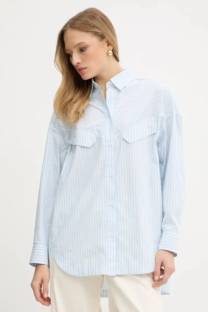 camicia in cotone donna colore blu 50543554