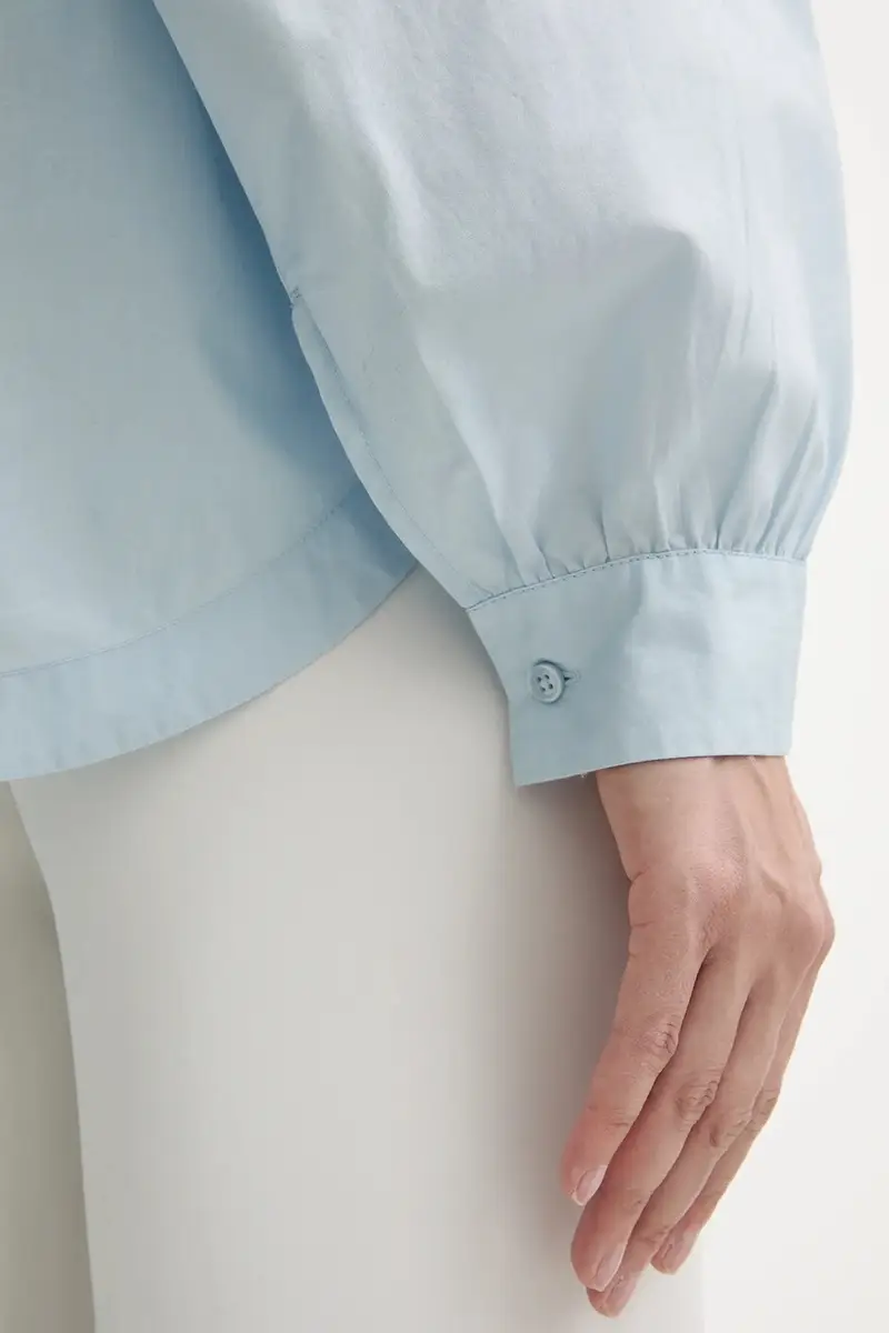 camicia in cotone donna colore blu 50552163 miniatura 5