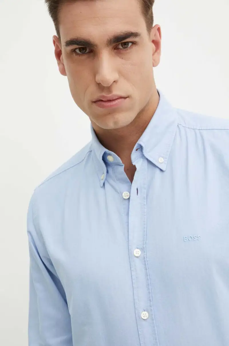 camicia in cotone uomo colore blu 50519707 miniatura 5