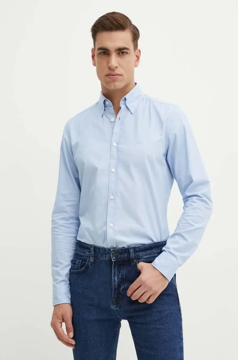 camicia in cotone uomo colore blu 50519707