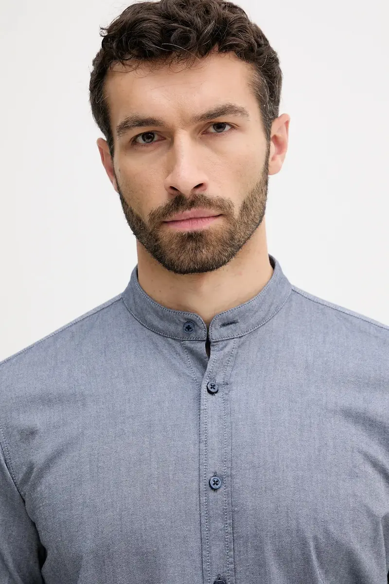 camicia in cotone uomo colore blu 50543101 miniatura 4