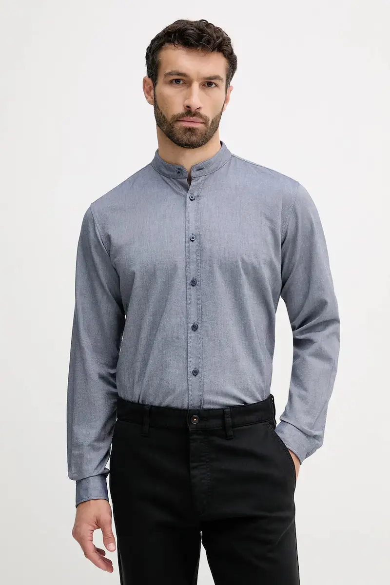 camicia in cotone uomo colore blu 50543101