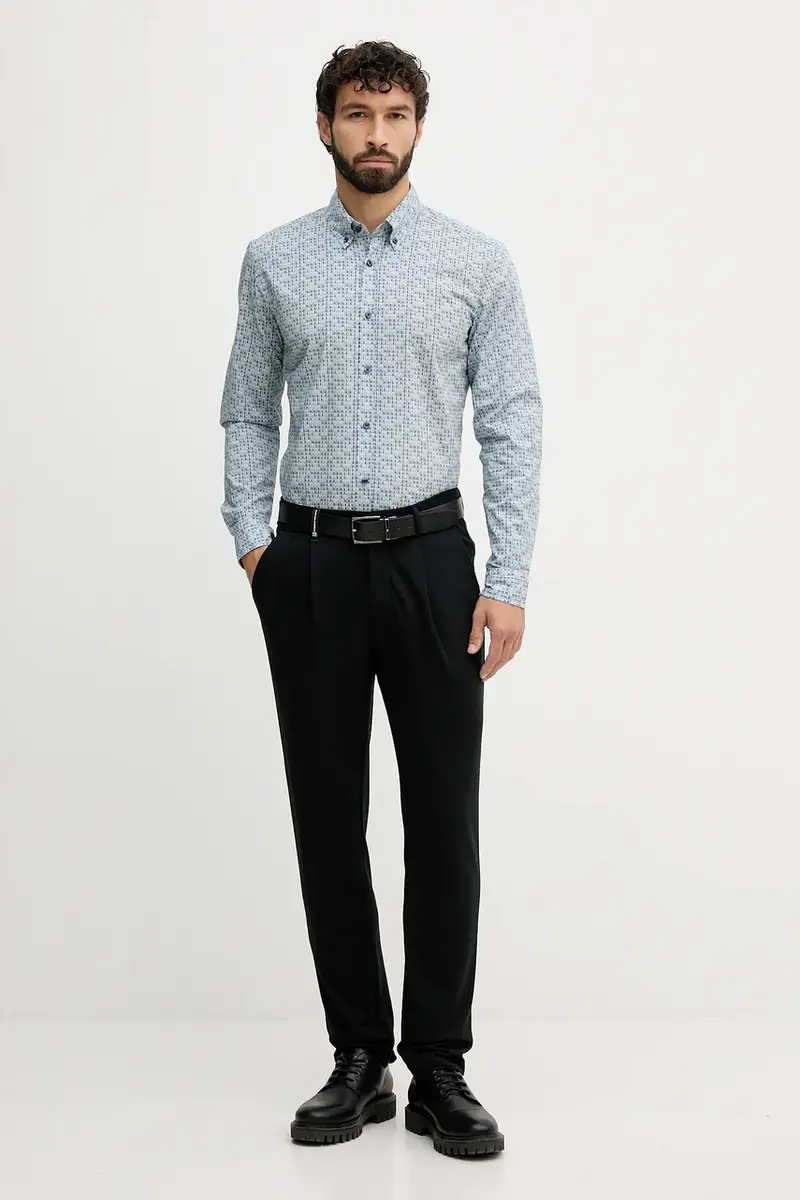 camicia in cotone uomo colore blu 50548975 miniatura 2