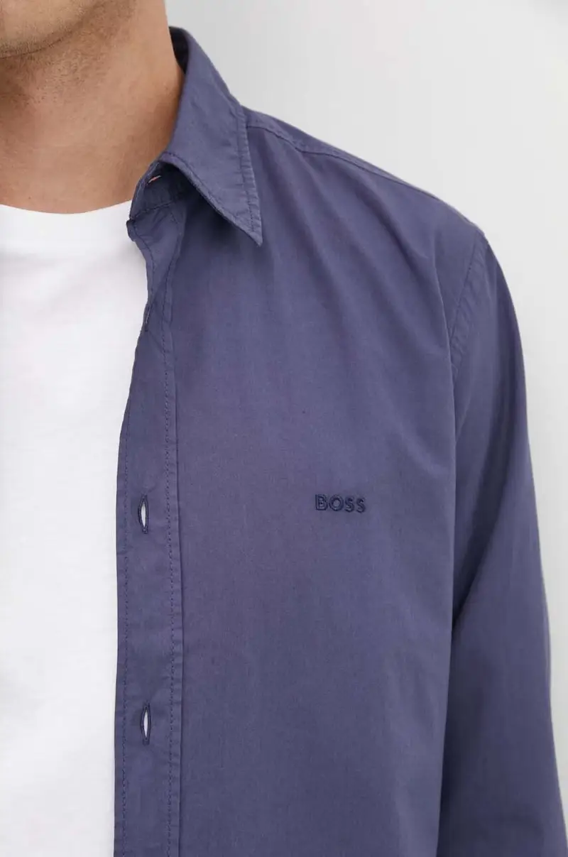 camicia in cotone uomo colore blu navy 50518304 miniatura 3