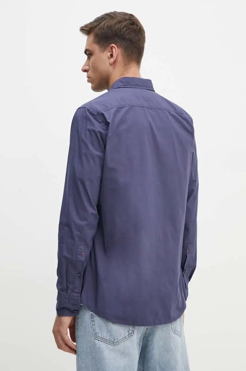 camicia in cotone uomo colore blu navy 50518304 miniatura 4