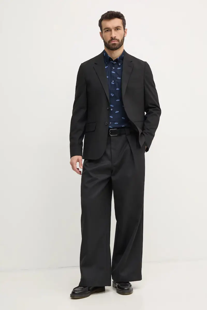 camicia in cotone uomo colore blu navy 50530835 miniatura 3