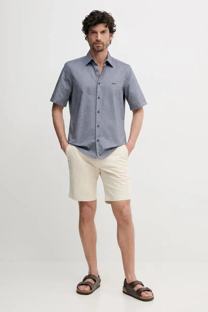 camicia in cotone uomo colore blu navy 50537332 miniatura 2