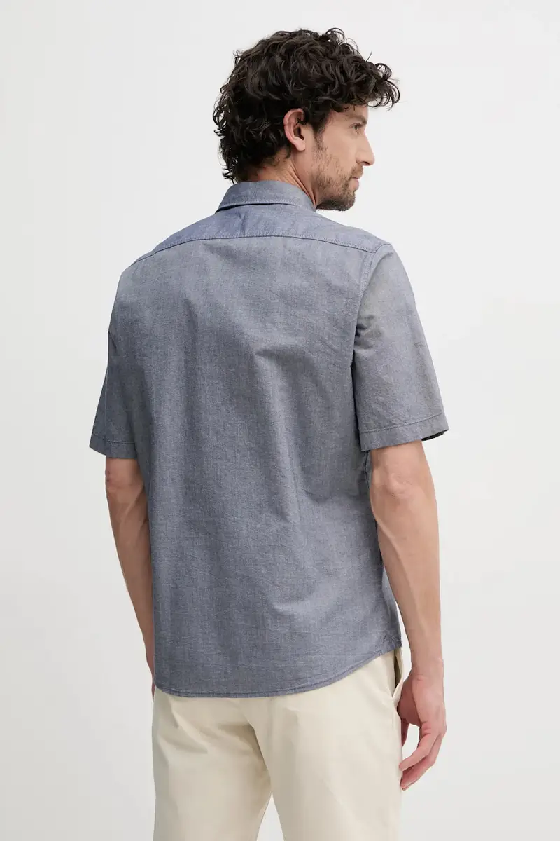 camicia in cotone uomo colore blu navy 50537332 miniatura 3