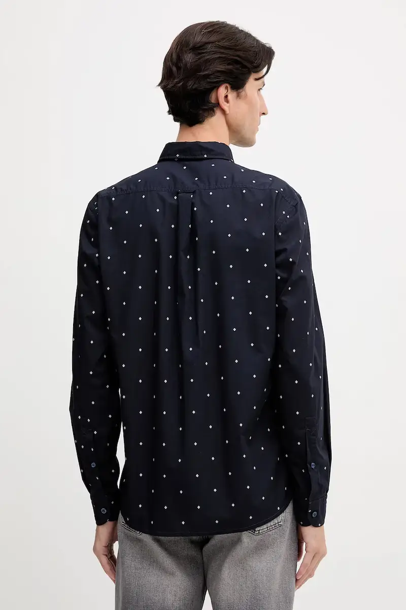 camicia in cotone uomo colore blu navy 50548975 miniatura 3