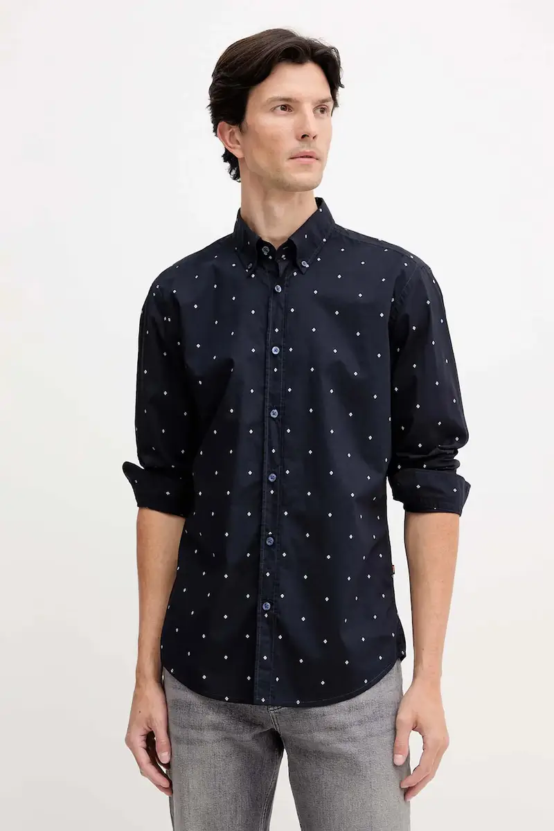 camicia in cotone uomo colore blu navy 50548975