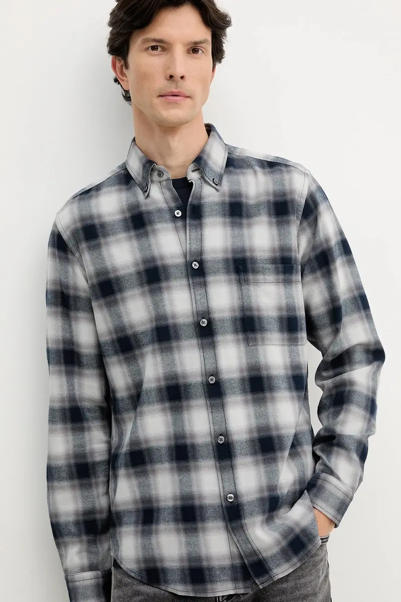 camicia in cotone uomo colore grigio 50549430 miniatura 4