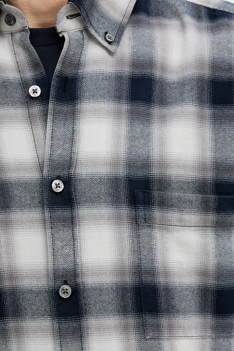 camicia in cotone uomo colore grigio 50549430 miniatura 5