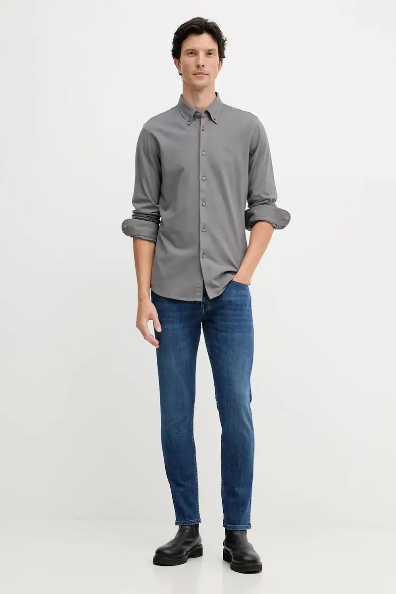 camicia in cotone uomo colore verde 50543089 Grigio miniatura 2