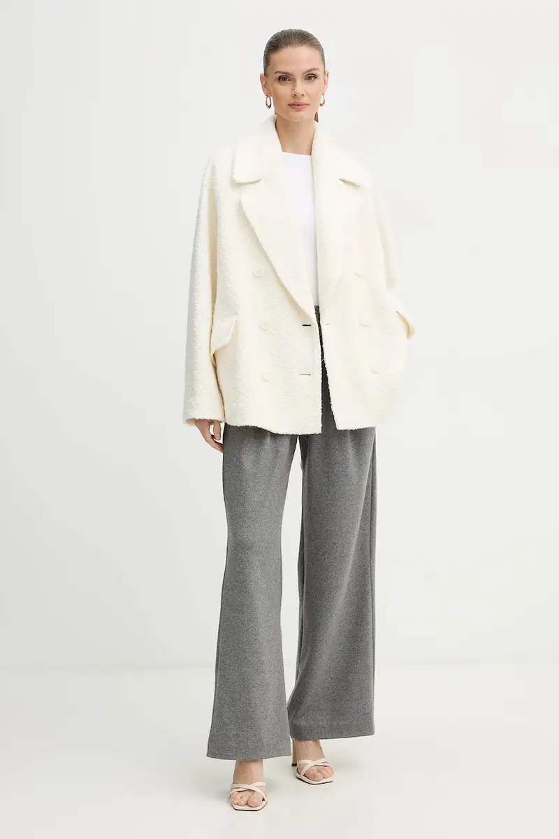 cappotto con lana C_Cabani Beige miniatura 2