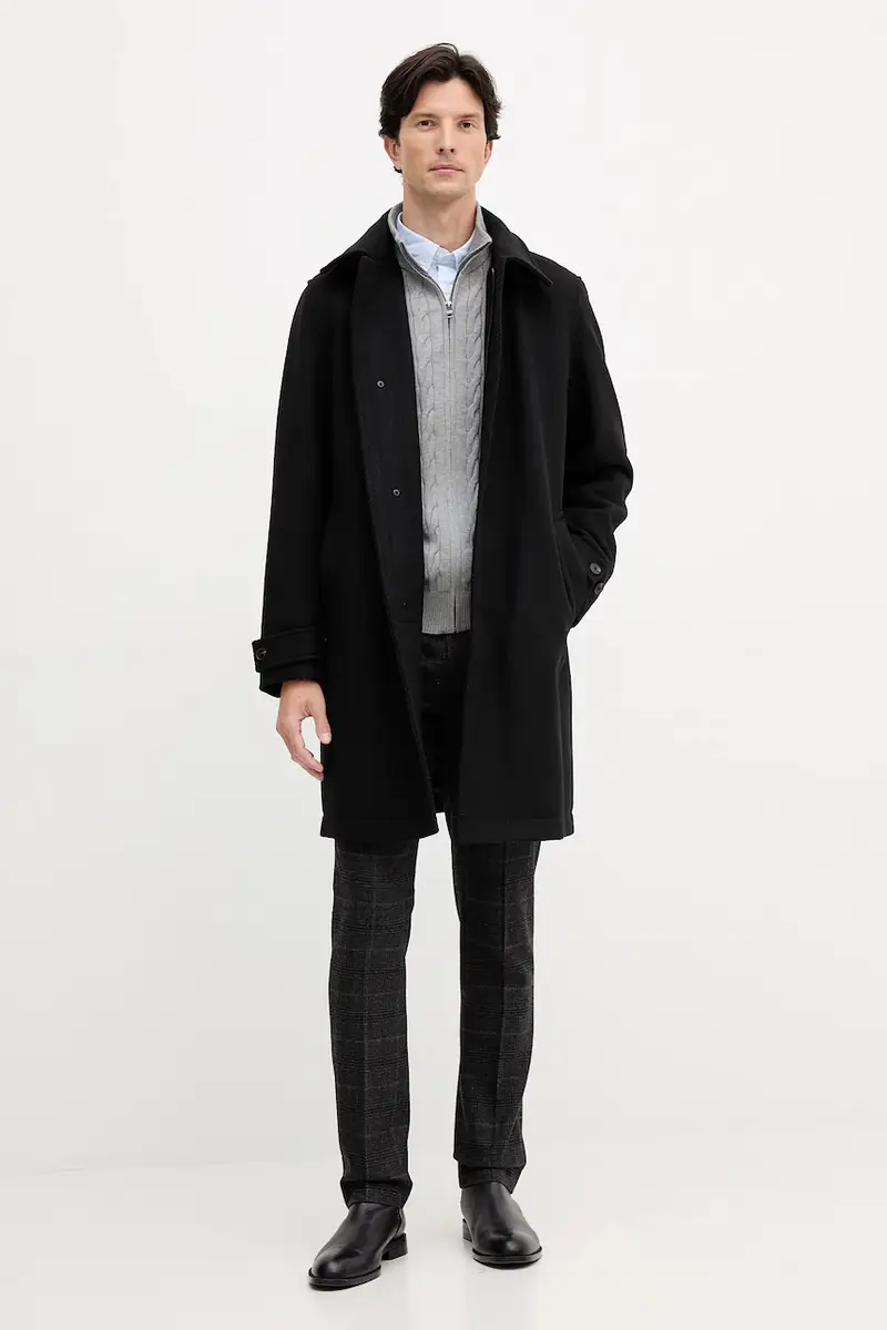 cappotto con lana colore nero 50547552 miniatura 2