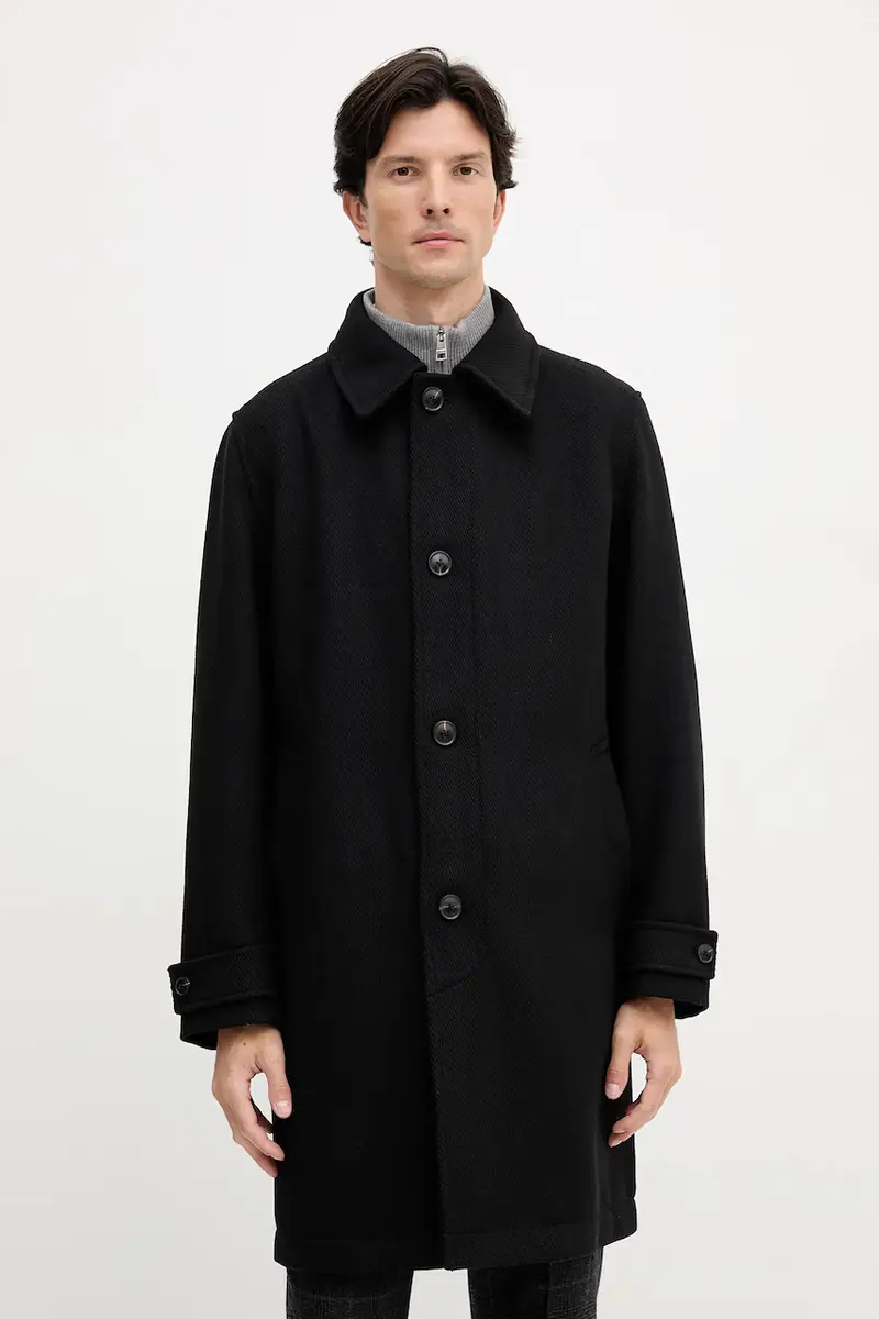 cappotto con lana colore nero 50547552