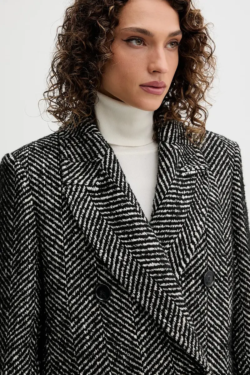 cappotto con lana colore nero 50548092 miniatura 4