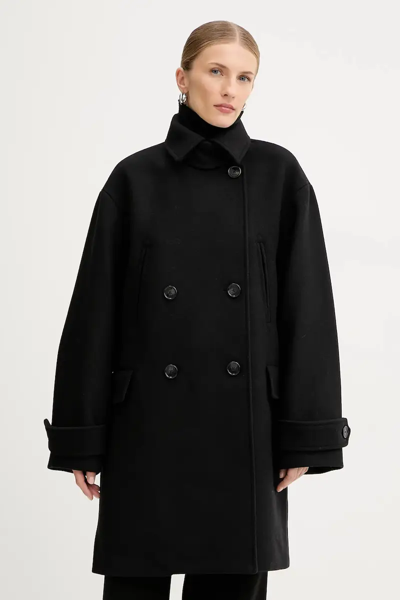 cappotto con lana colore nero 50548650