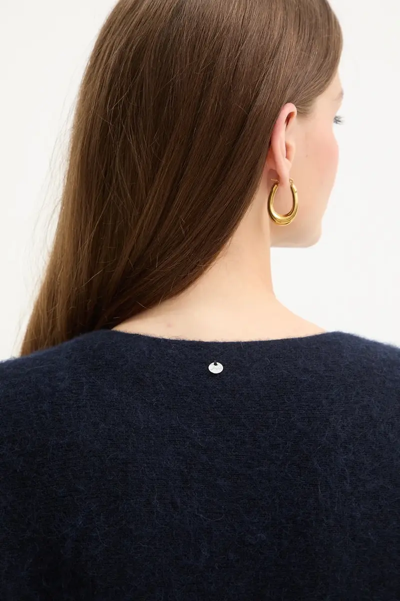 cardigan con lana colore blu navy 50548954 miniatura 5