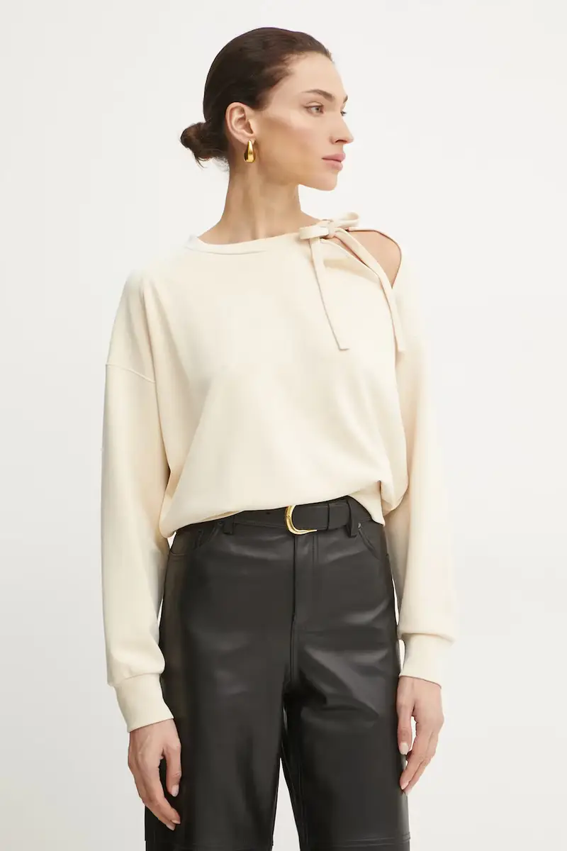 felpa donna colore beige 50531833