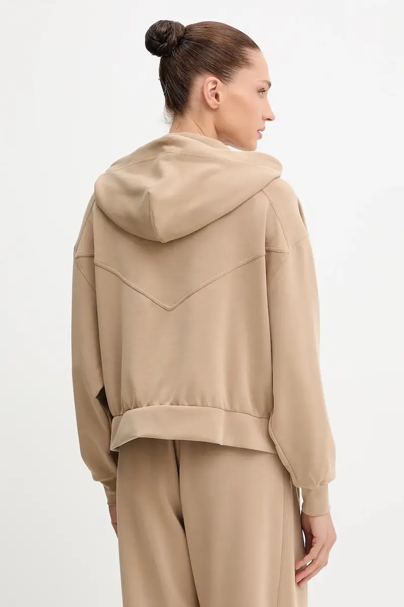 felpa donna colore beige con cappuccio 50547813 miniatura 3